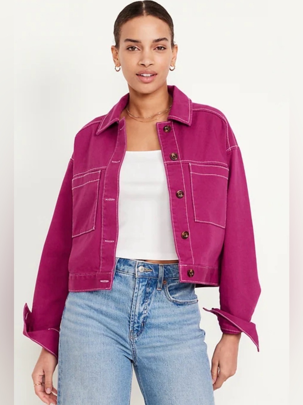 Old Navy Crop Utility Jacket, Size Small
